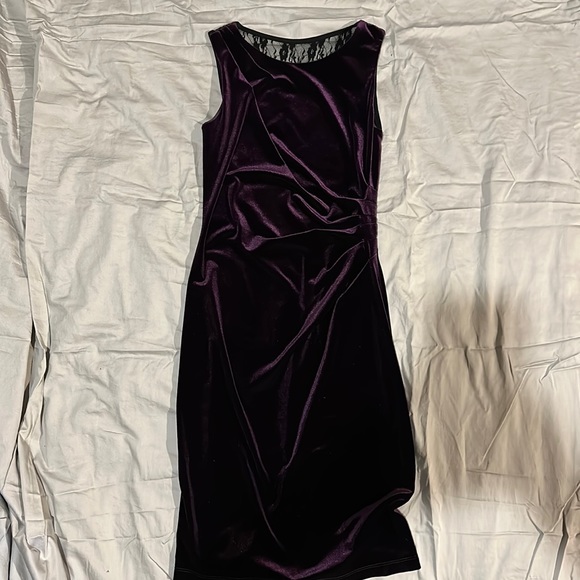 Purple velvet with lace back Christmas party dress - Picture 1 of 2